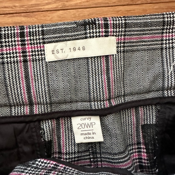 C Est 1946 Pink/Gray Plaid Dress Pants Size 20WP - Picture 5 of 6